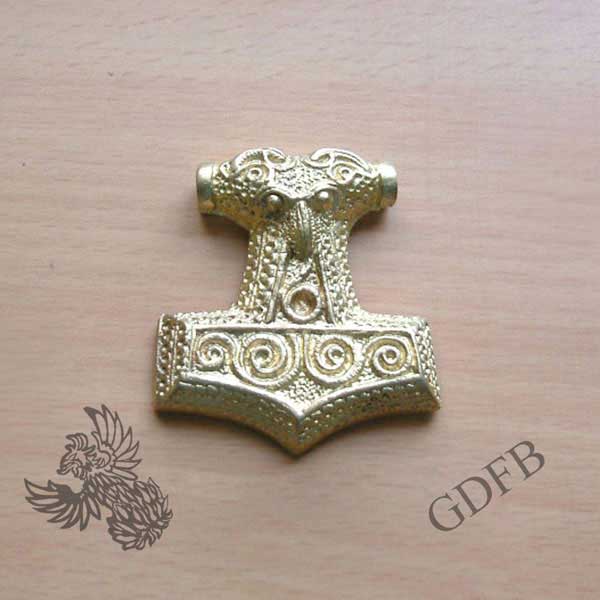 Thorhammer Pendant from brass 4.5 x 4 cm