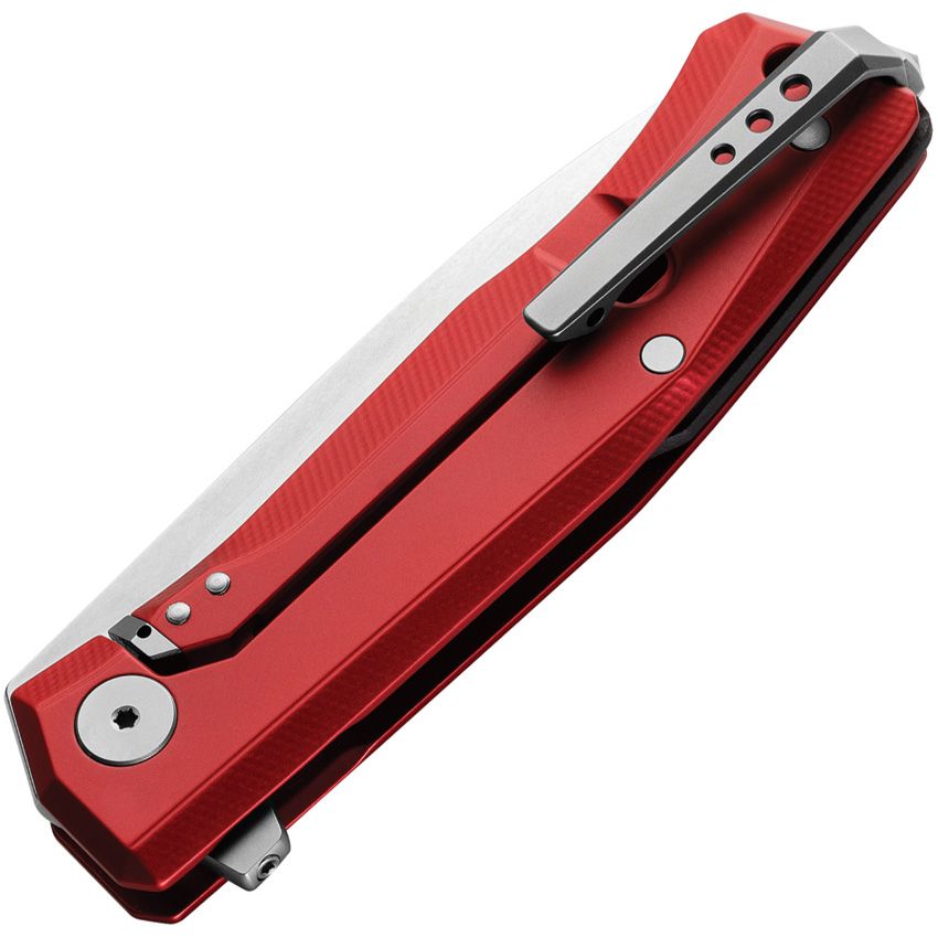 Myto, M390 Satin Blade, Red Aluminum Handle