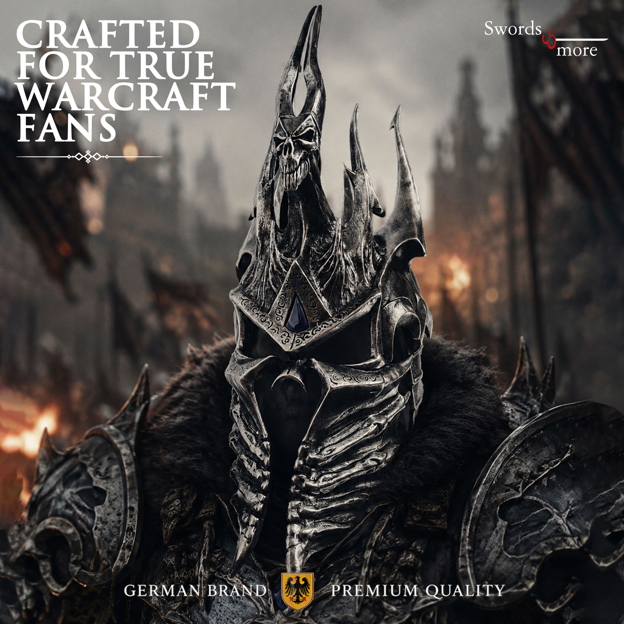 World of Warcraft: Helm der Herrschaft (Lichkönig) – Premium Replika inkl. Holzständer