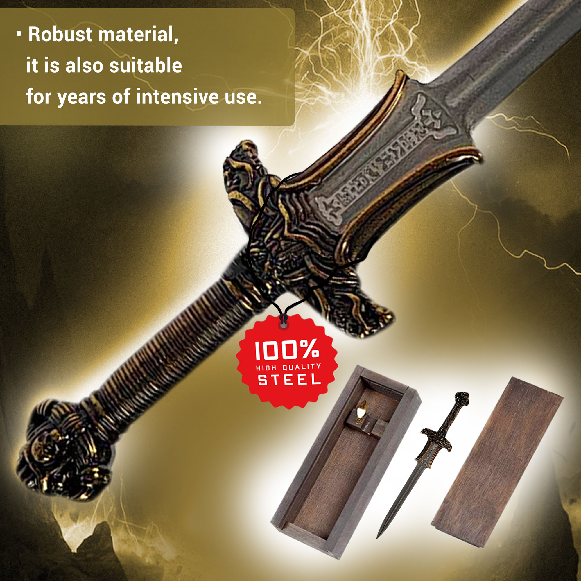 Conan Miniatur Atlantean Schwert Brieföffner in Holzbox