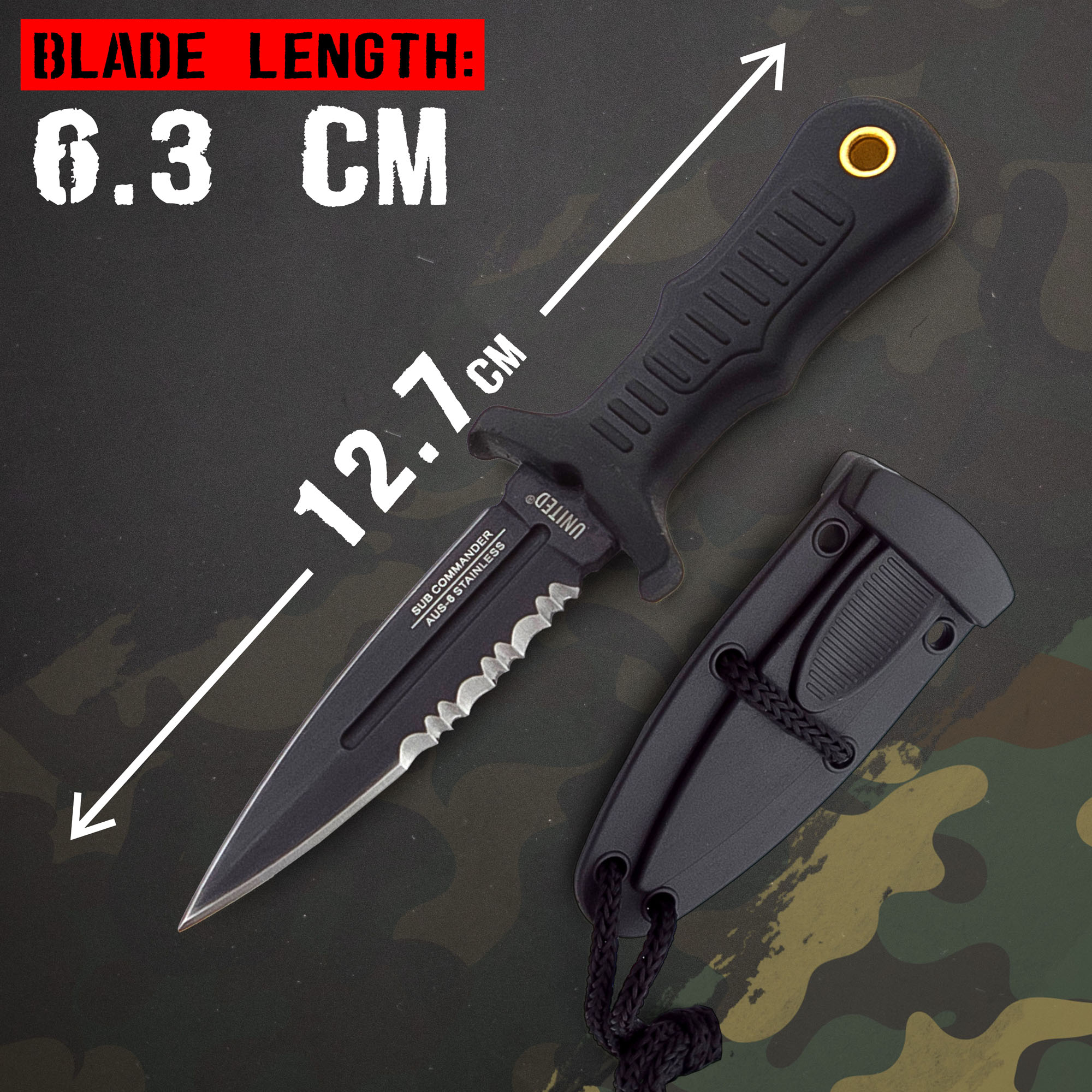 Combat Commander Mini Boot Knife Black