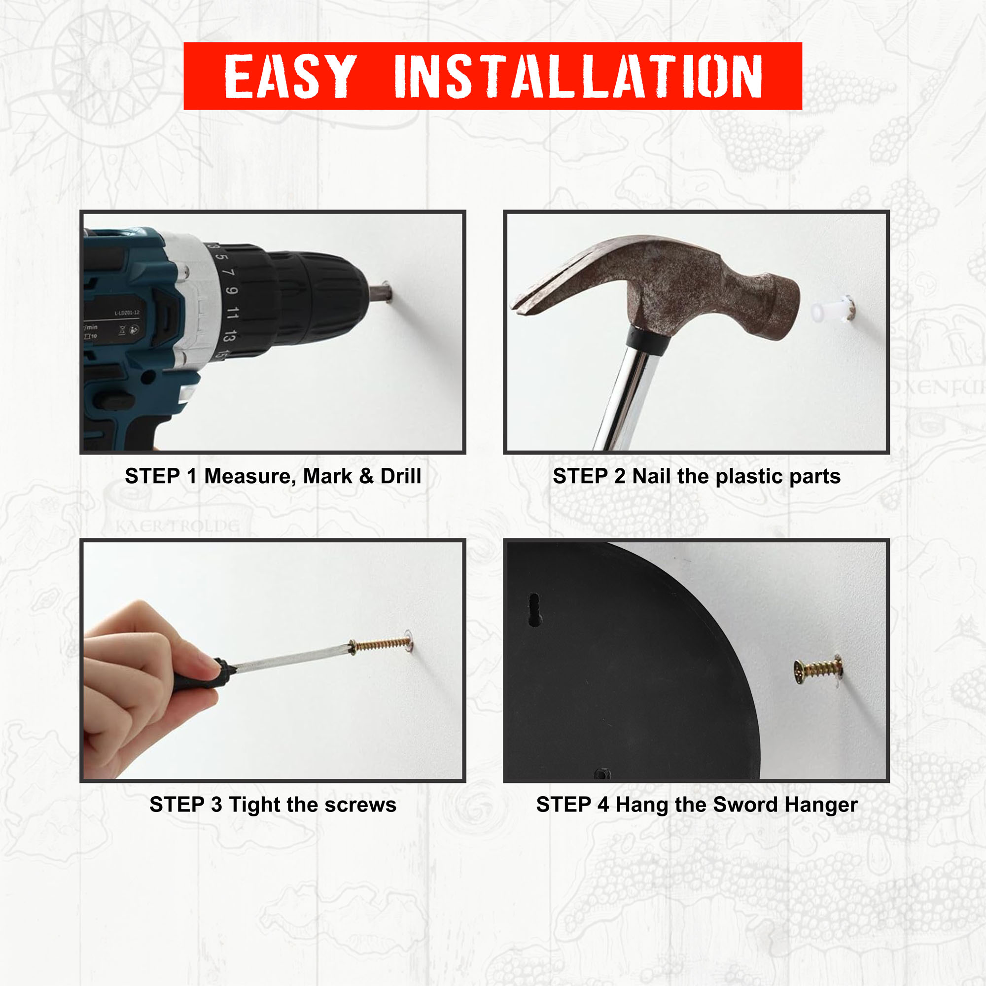 Witcher - silver sword with scabbard - type I + Wall Plaque