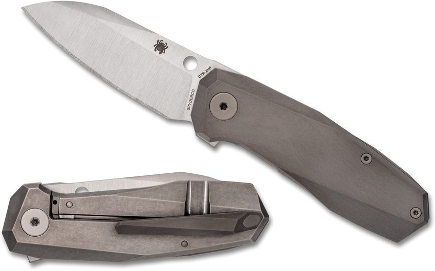 Techno 3, CTS-XHP Satin Plain Blade, Chamfered Titanium Handle