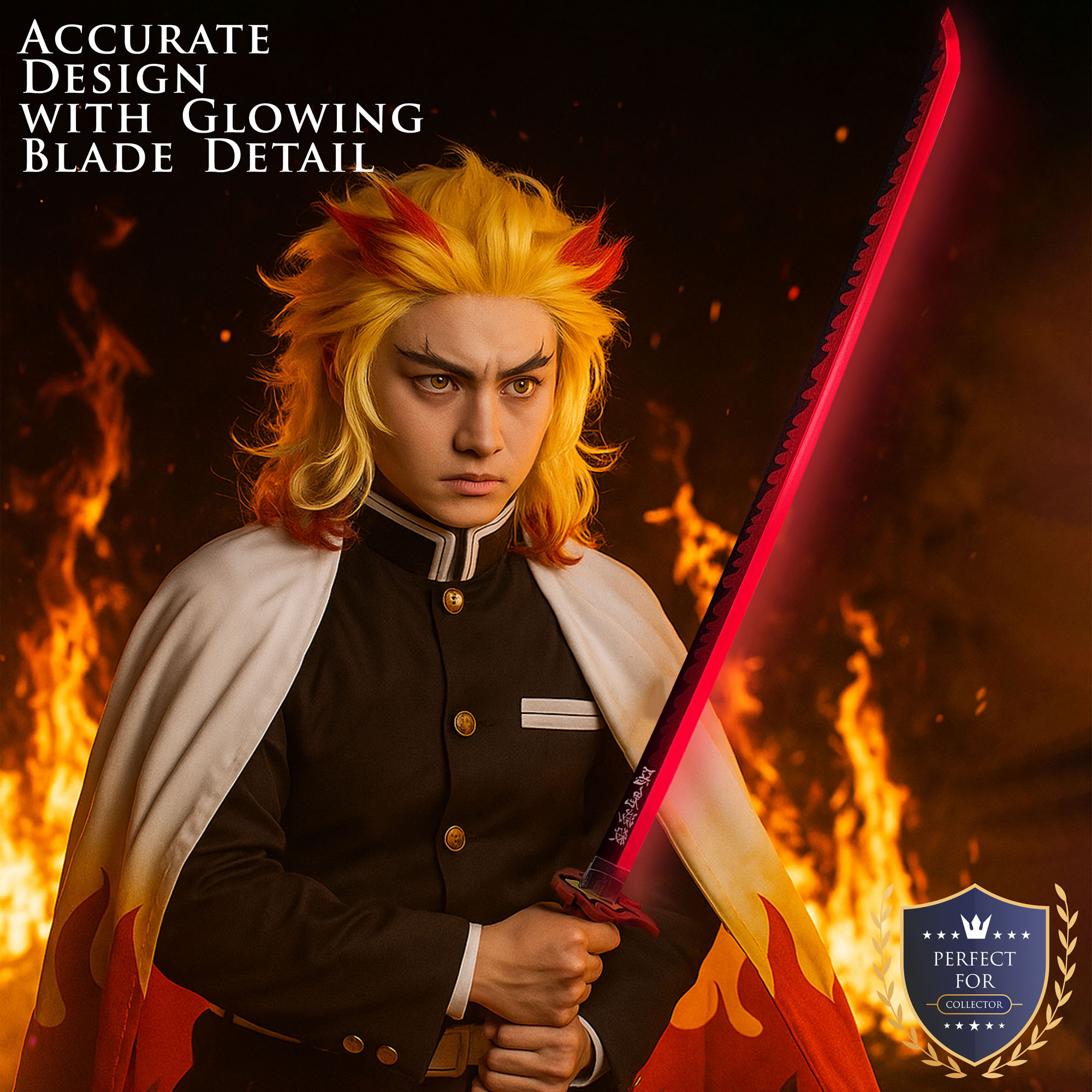 Demon Slayer: Kimetsu no Yaiba - Rengoku Kyoujurou Schwert - LED Version