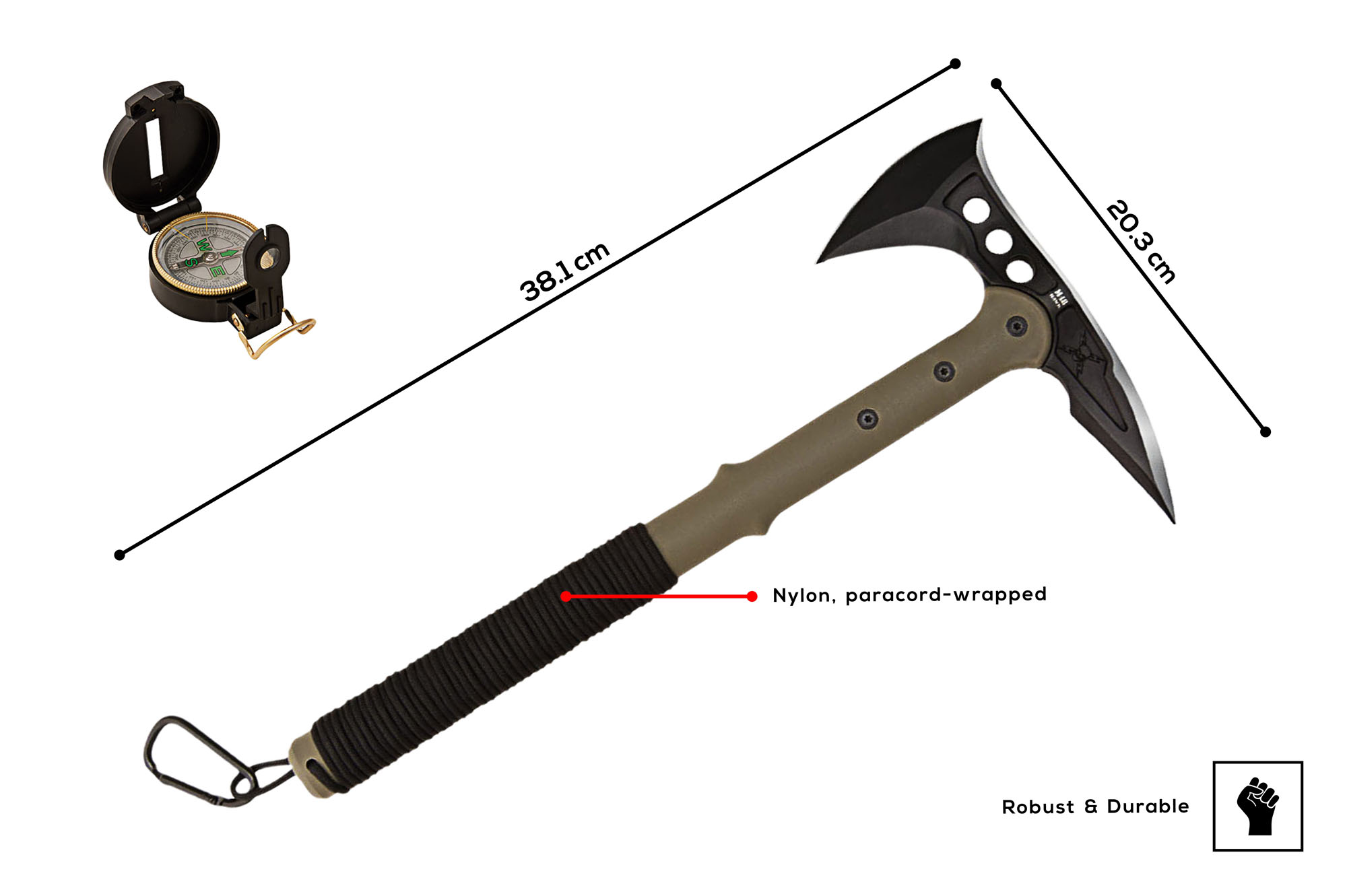 United M48 Ranger Hawk Axt mit Kompass