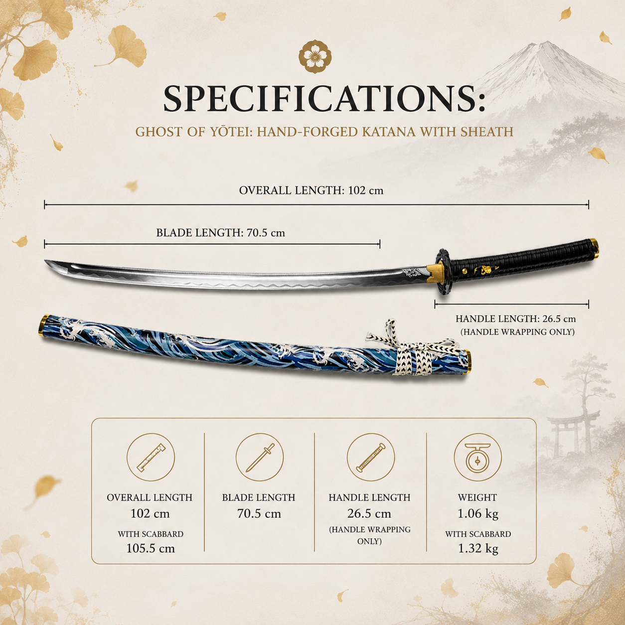 Ghost of Yōtei: Handgeschmiedetes Katana mit Scheide und Ständer