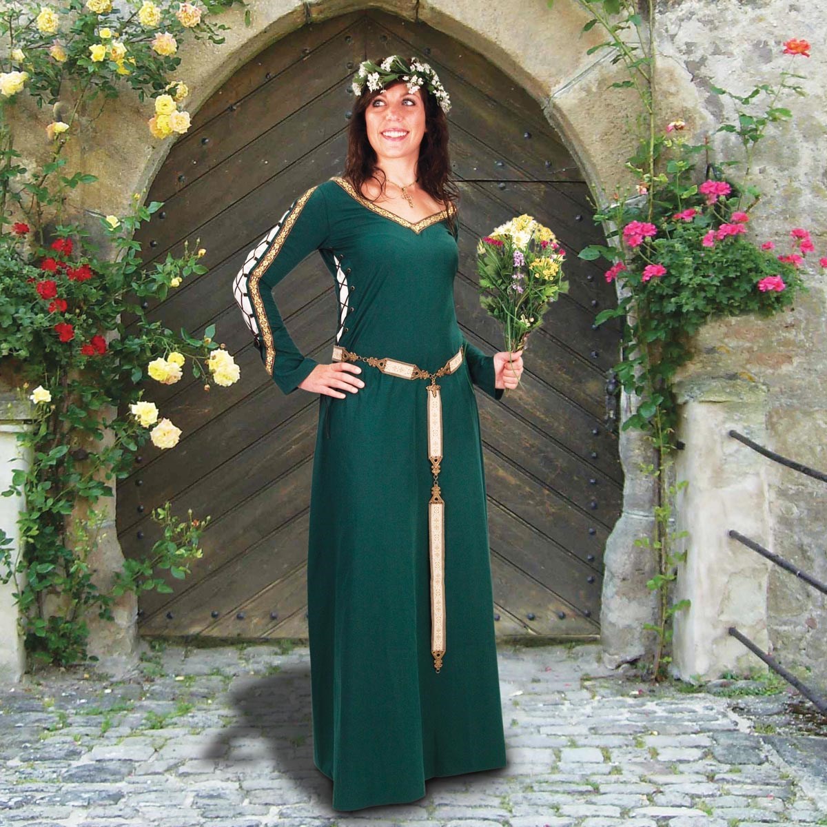Castleford Gown, Green, Size L