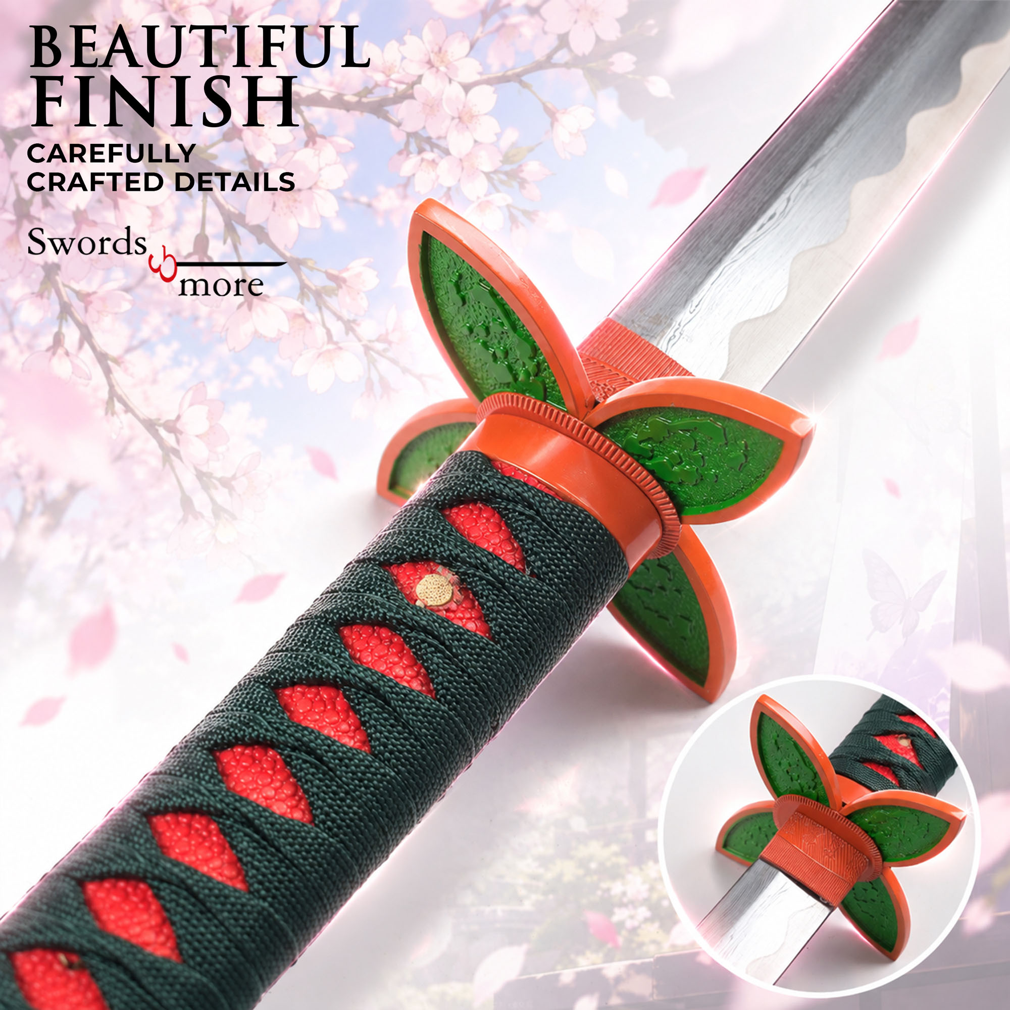 Demon Slayer: Kimetsu no Yaiba - Kochou Shinobu's Sword - handforged and folded, Set