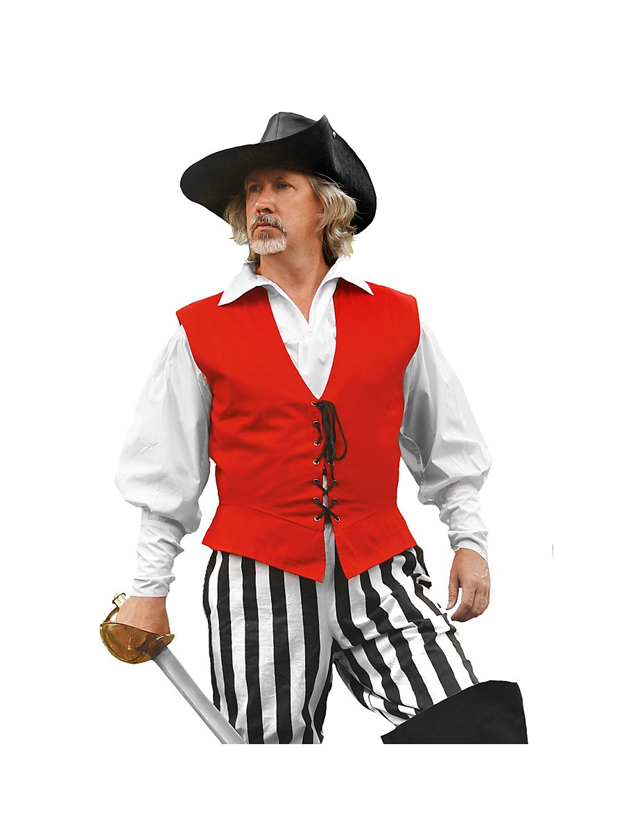 Piratenweste Rot, Größe XXL