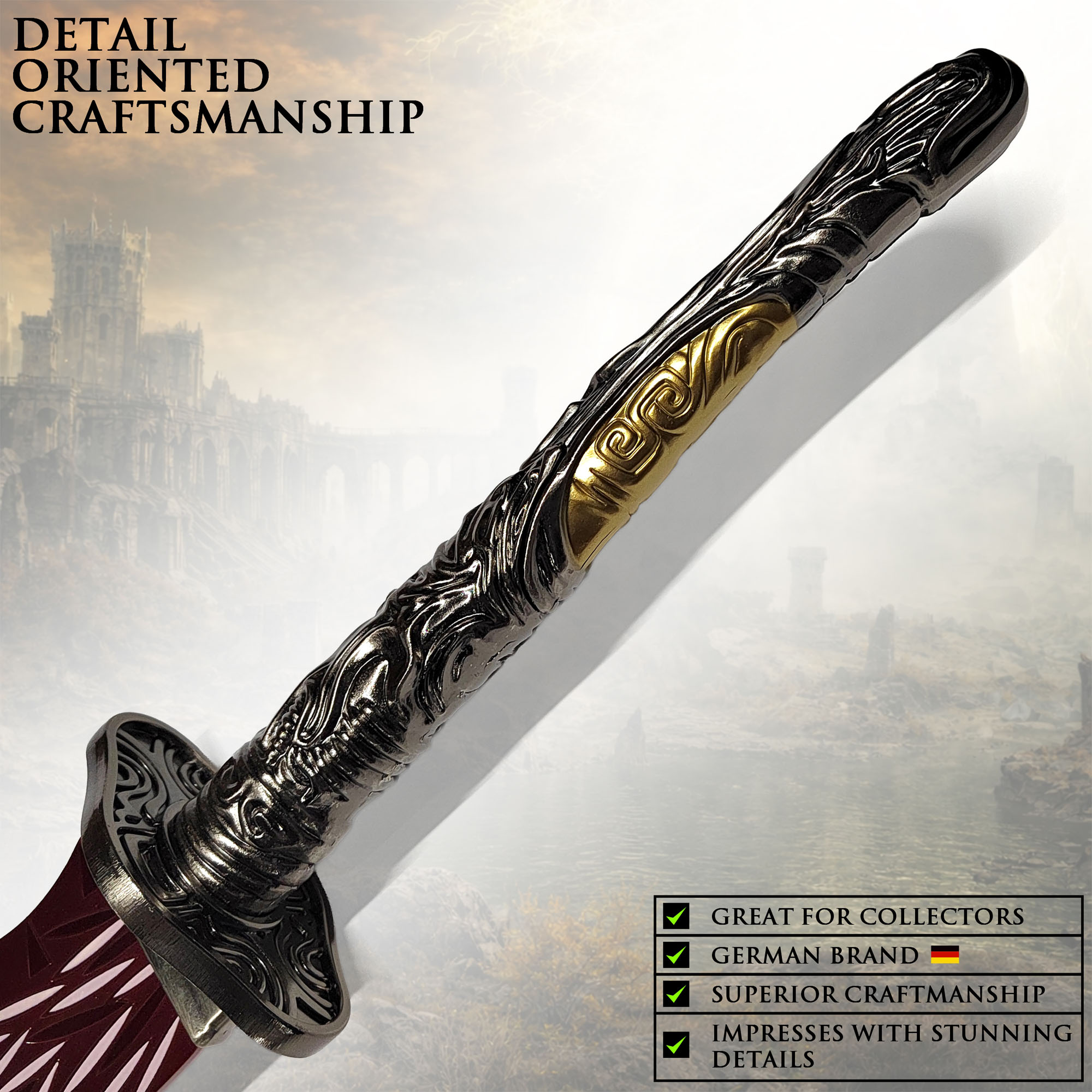 Elden Ring: Drachenjäger-Großkatana – mit Ständer und Scheide