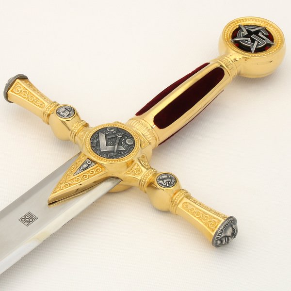 Freimaurer Schwert, Gold finish
