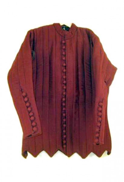 Gambeson – bordeauxfarben (spätes 14. Jahrhundert), Größe XL