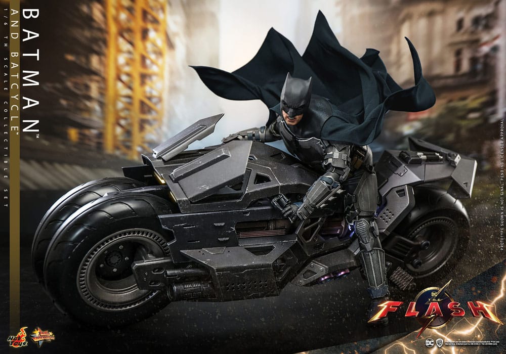 The Flash Movie Masterpiece Actionfigur mit Fahrzeug 1/6 Batman & Batcycle Set 30 cm