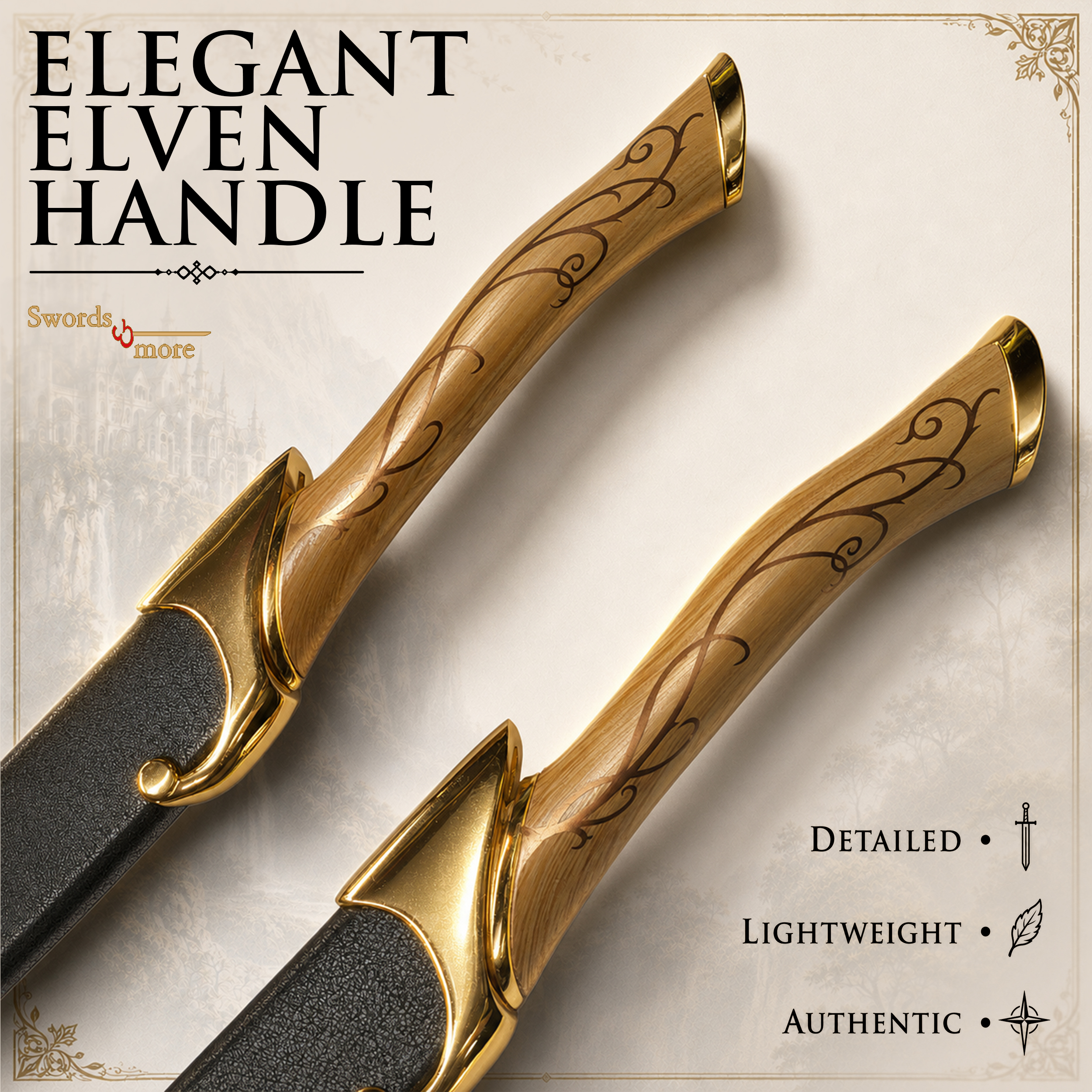 Der Herr der Ringe: Legolas' Elbendolche – Zwillings-Set inkl. Scheiden & Wandhalterung