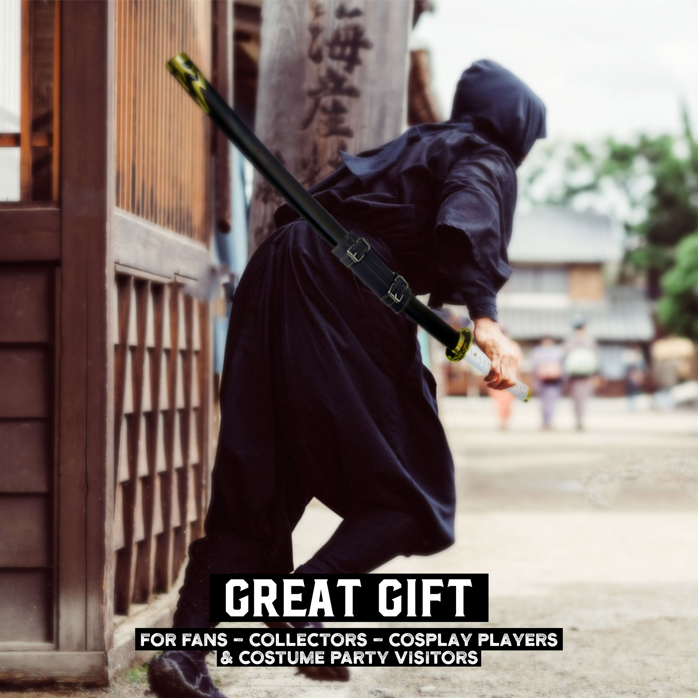 Katana Sword Belt Holder, Black