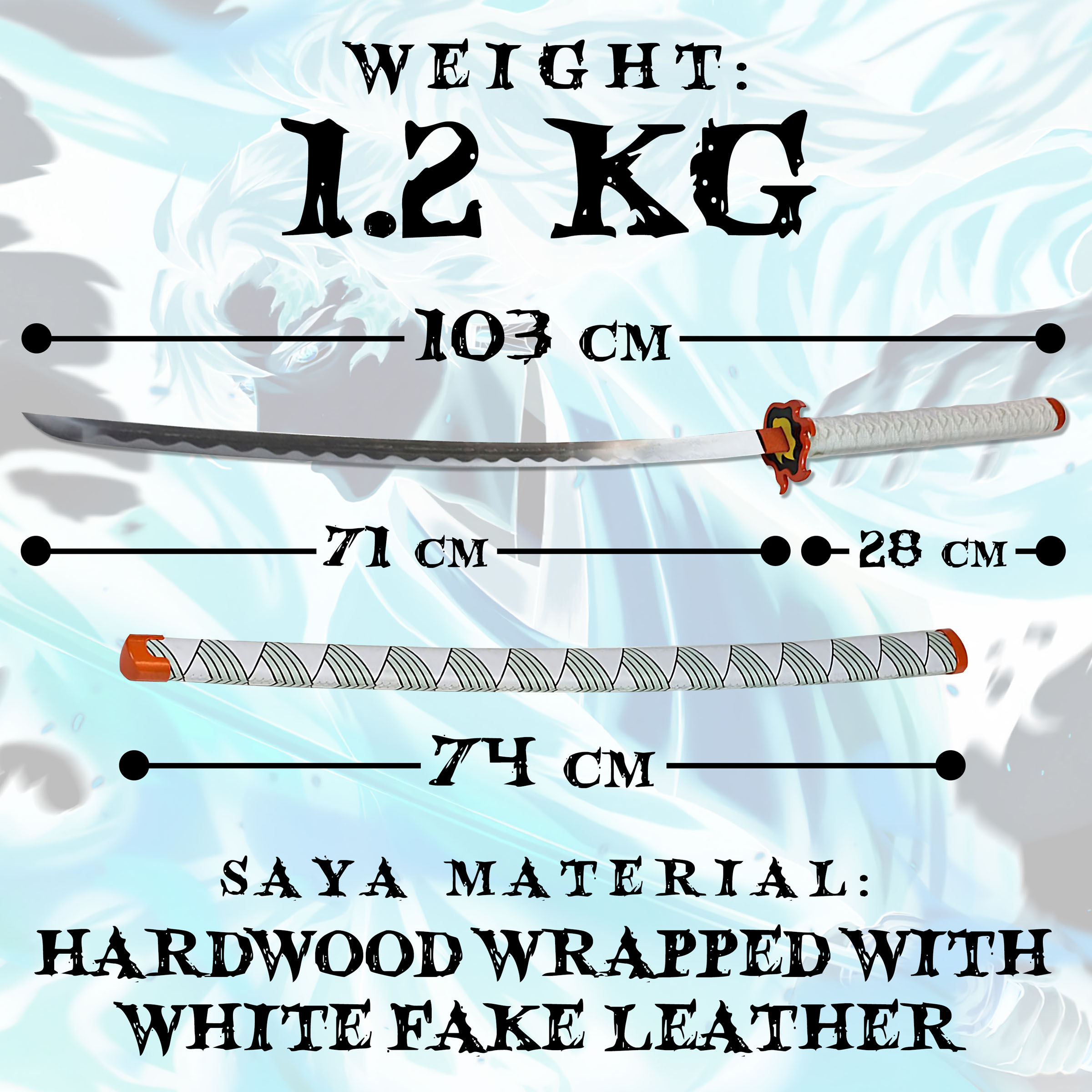 Demon Slayer: Kimetsu no Yaiba - Rengoku Kyoujurou Schwert - handgeschmiedet und gefaltet, Set