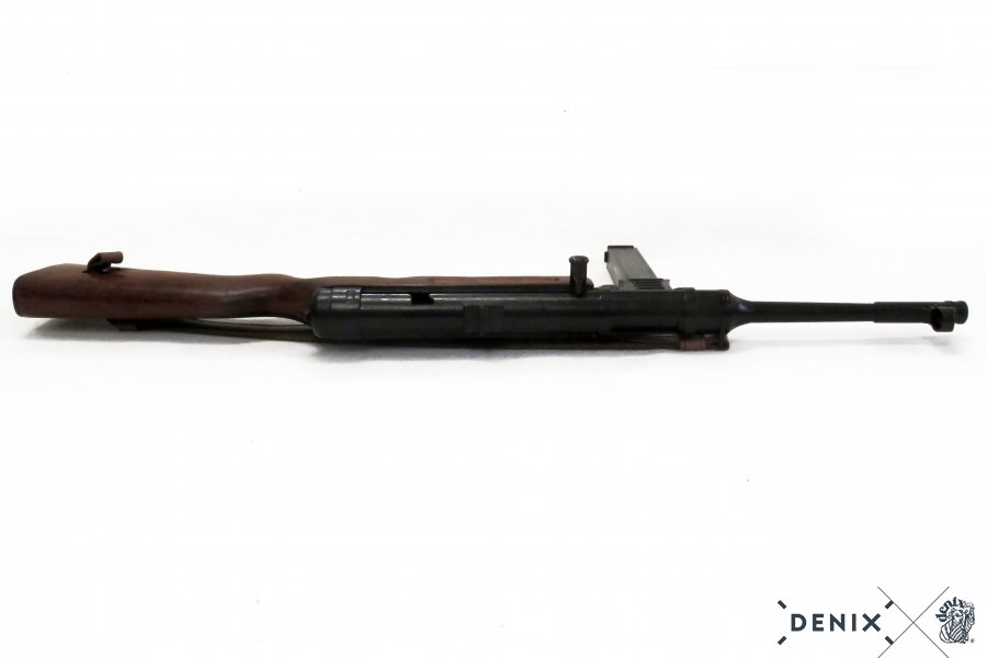 Deutsche MP 41 „Schmeisser“ mit Gurt aus Metall, Holzschaft, 9 mm, 2.WK