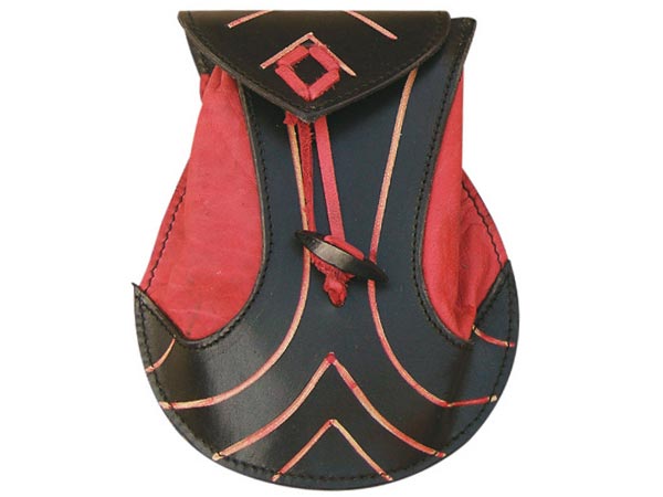 Elven Ledertasche schwarz rot