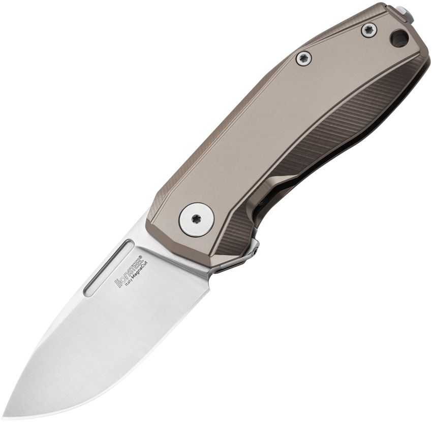 Nano Knife, CPM-MagnaCut Satin Drop Point Blade, Bronze Titanium Handle