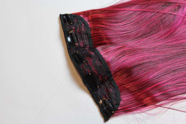 Extension hair - 55 cm - red to light red