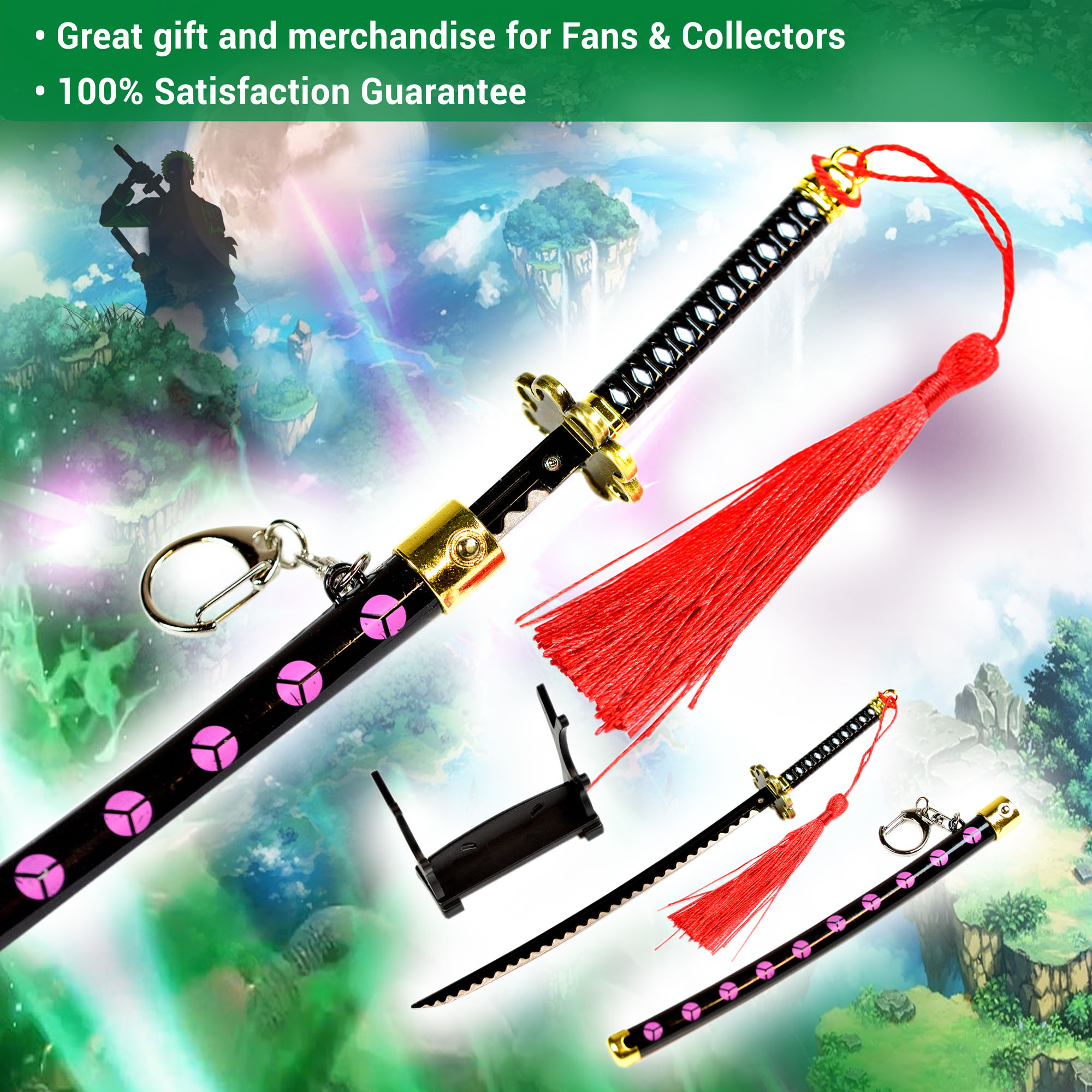 One Piece - Zoro´s Shuusui Sword - Letter Opener Version with Stand