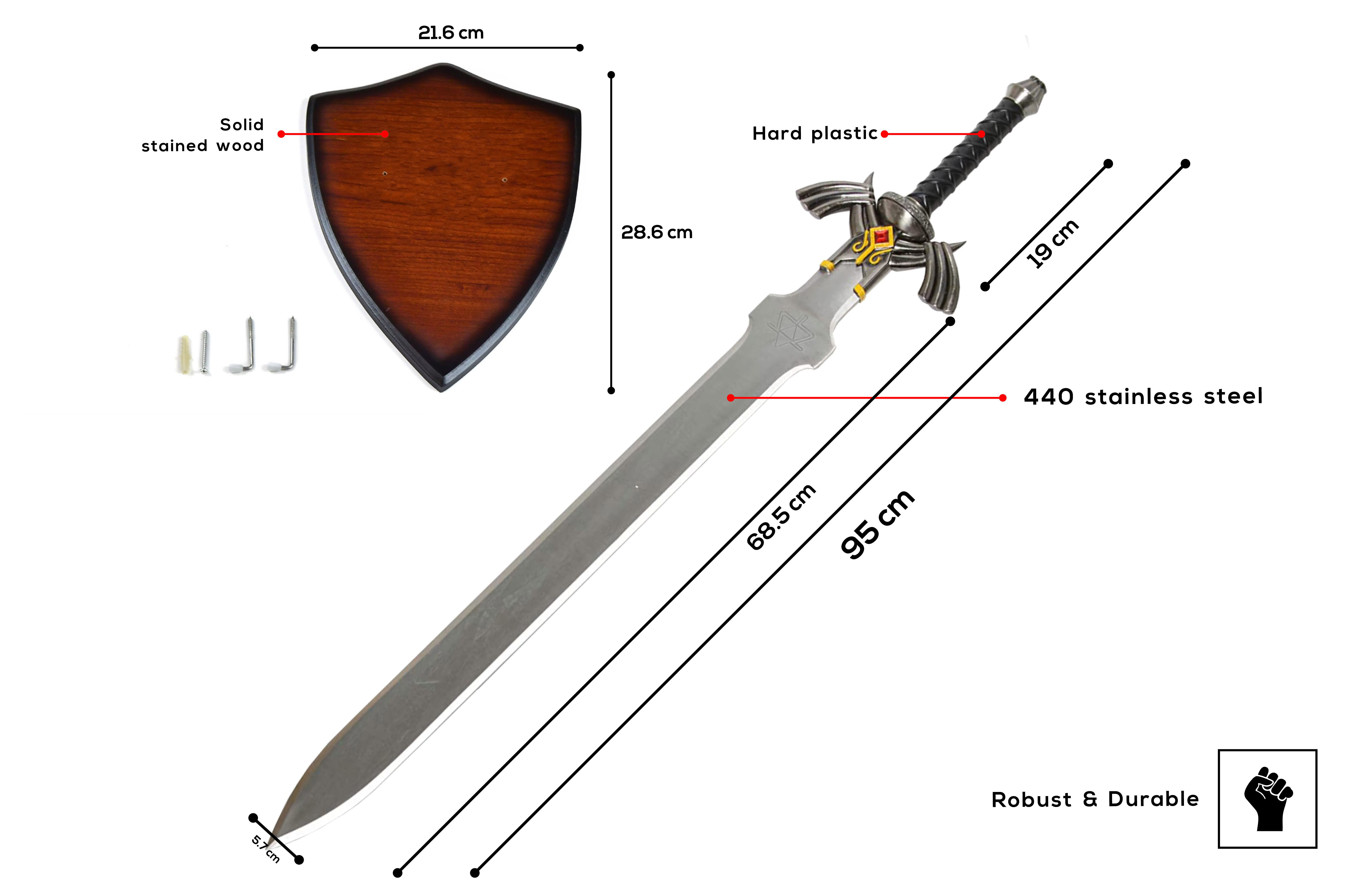 Link Master Sword Zelda Twilight Princess Sword with Plaque