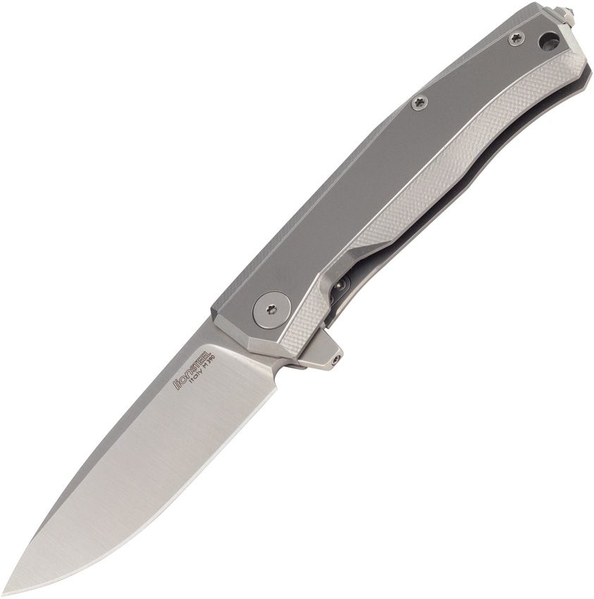 Myto, M390 Satin-Klinge, grauer Titan-Griff