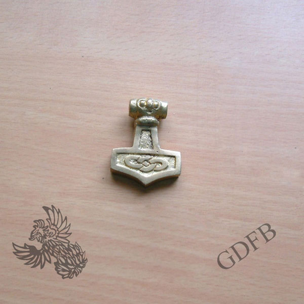 Berserker Thorhammer pendant from brass, 3,8 x 3 cm