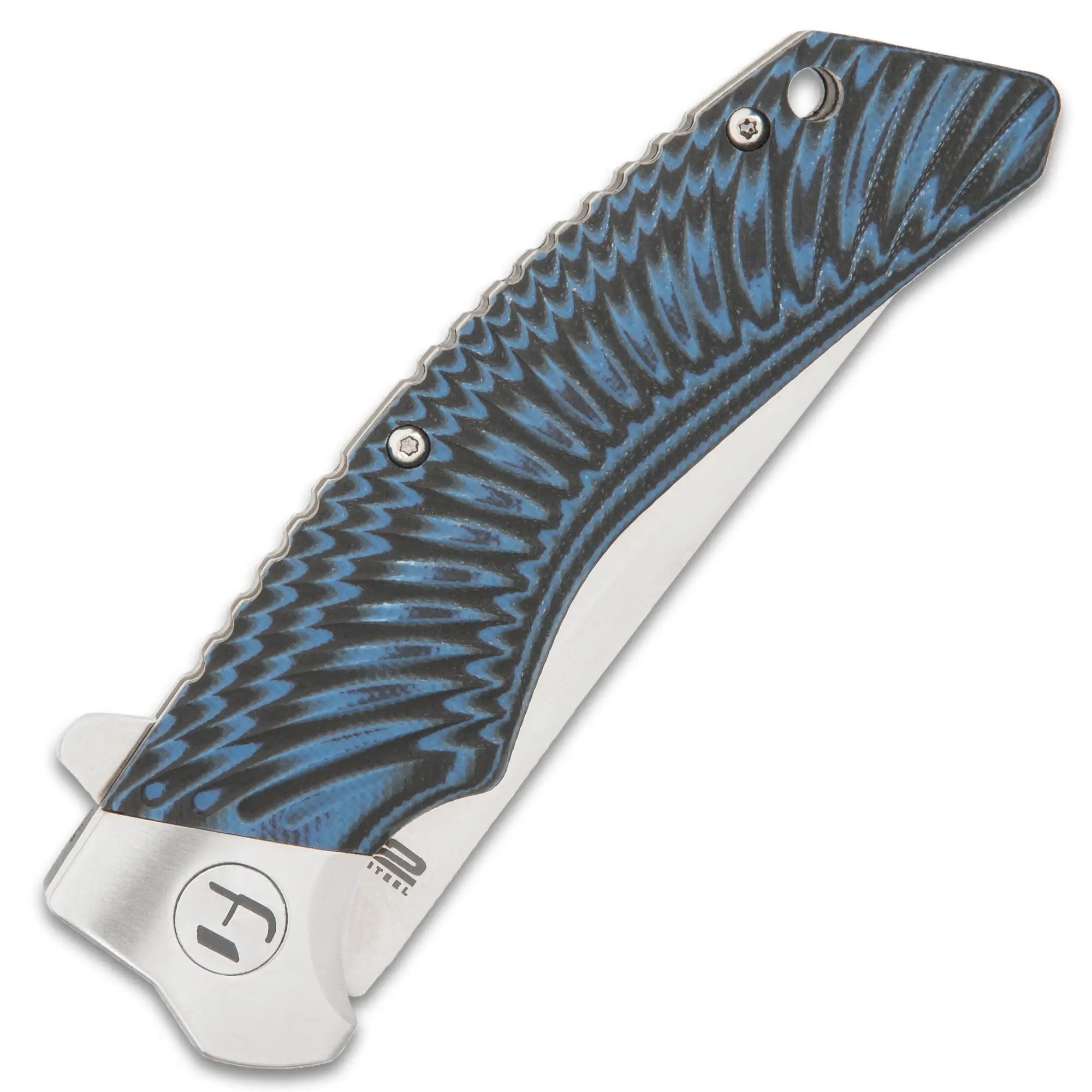 Honshu Black And Blue Sekyuriti Ball Bearing Pocket Knife - D2 Tool Steel Blade