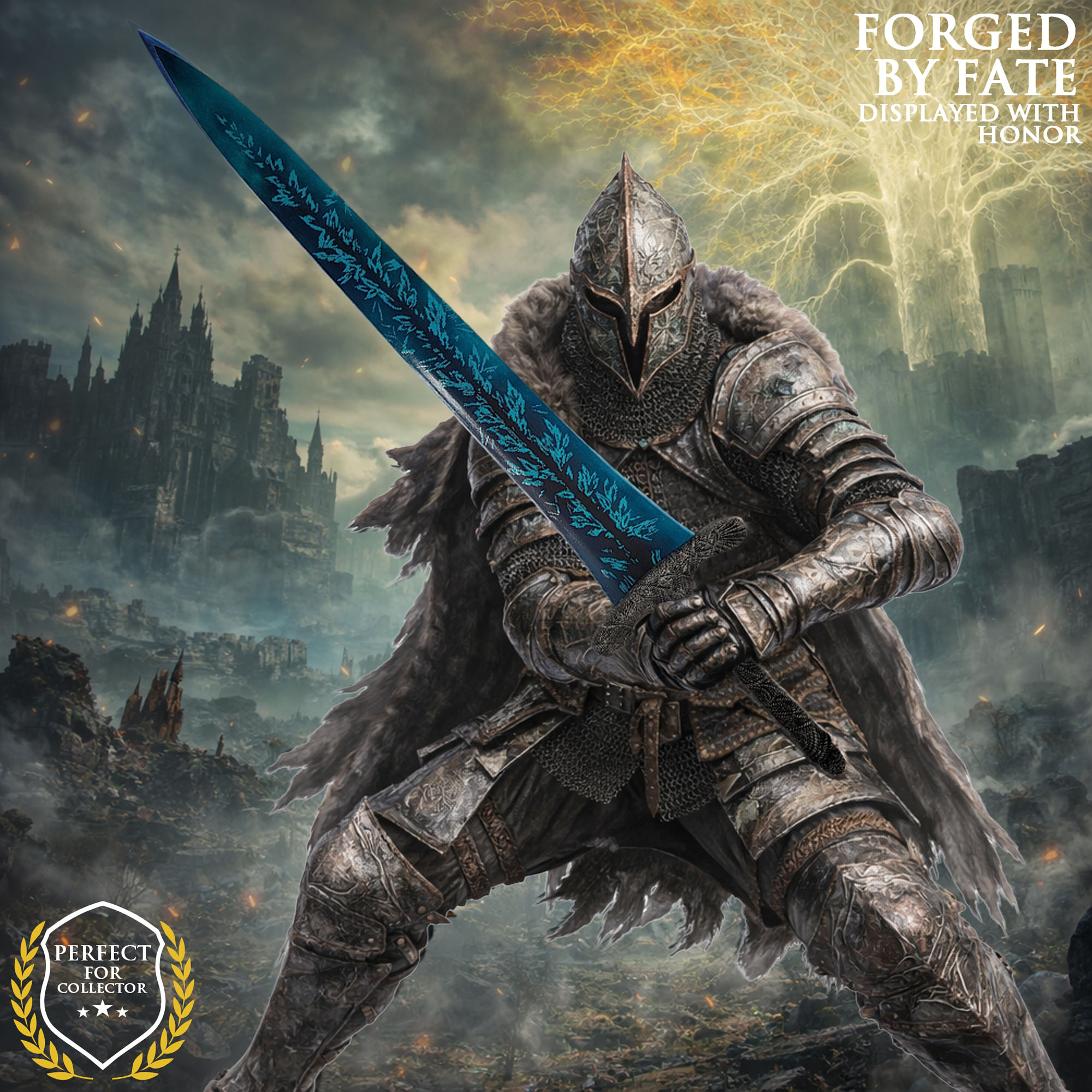 ELDEN RING - DARK MOON GREATSWORD with big Plaque