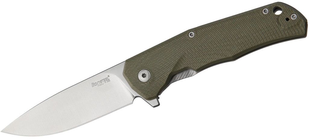 Three Rapid Exchange, M390 Blade, OD Green G10/Matte Titanium Handle