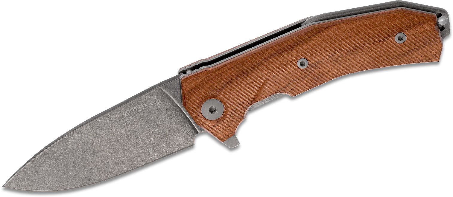 KUR, Sleipner Black PVD Stonewashed Blade, Santos Wood Handle
