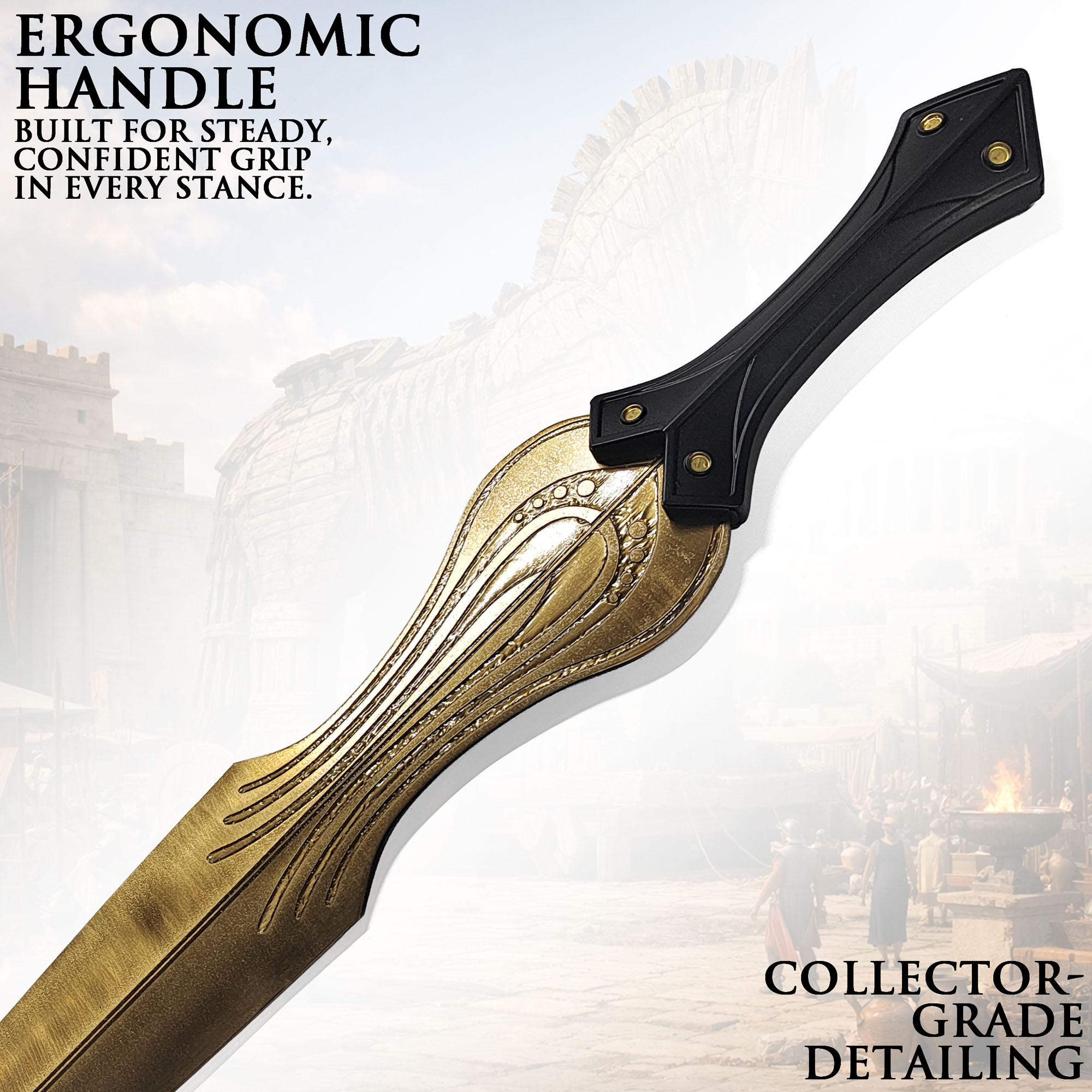 Troja: Das Schwert des Achilles – 80cm Stahl-Replik inkl. Wandhalter