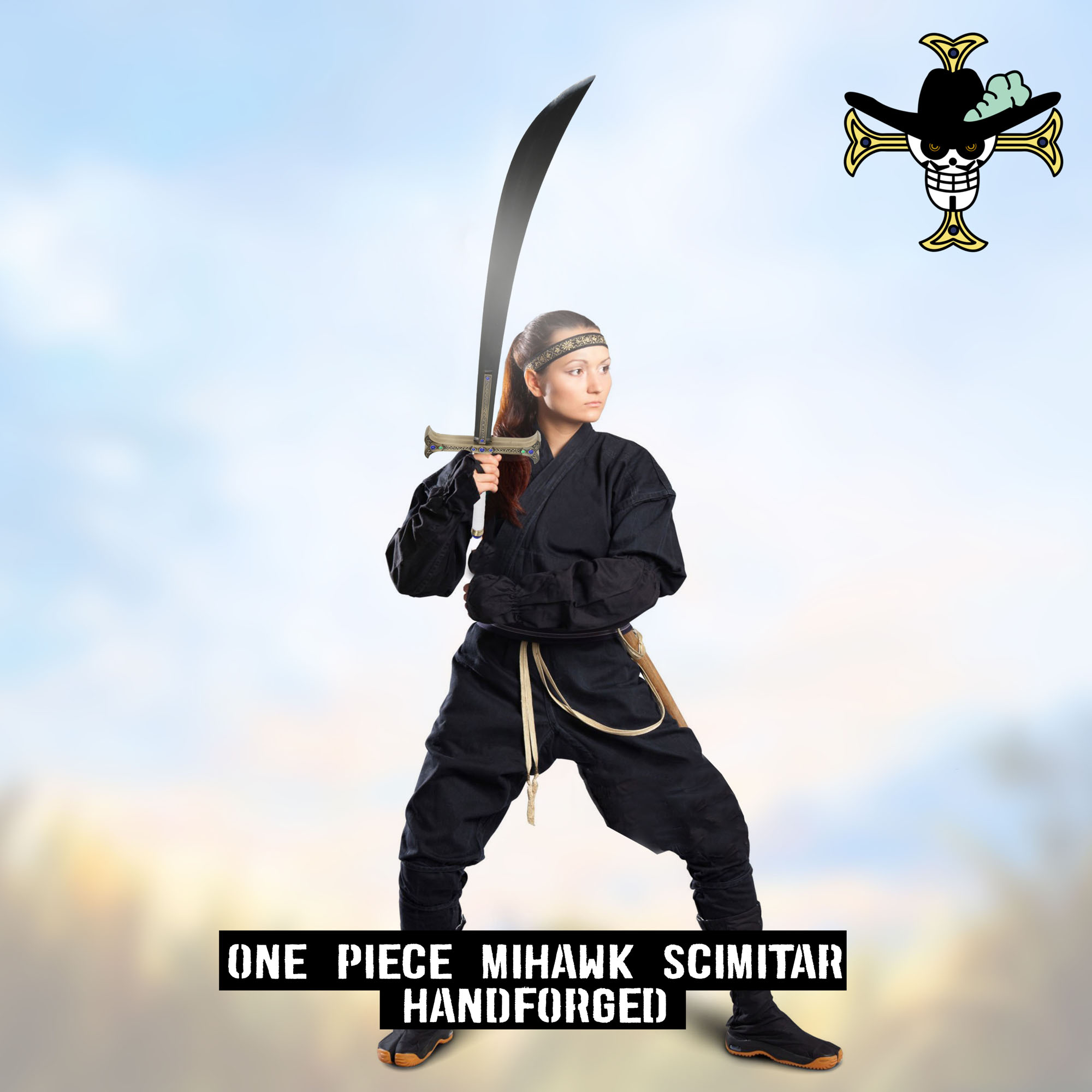 One Piece Mihawk Scimitar - handgeschmiedet