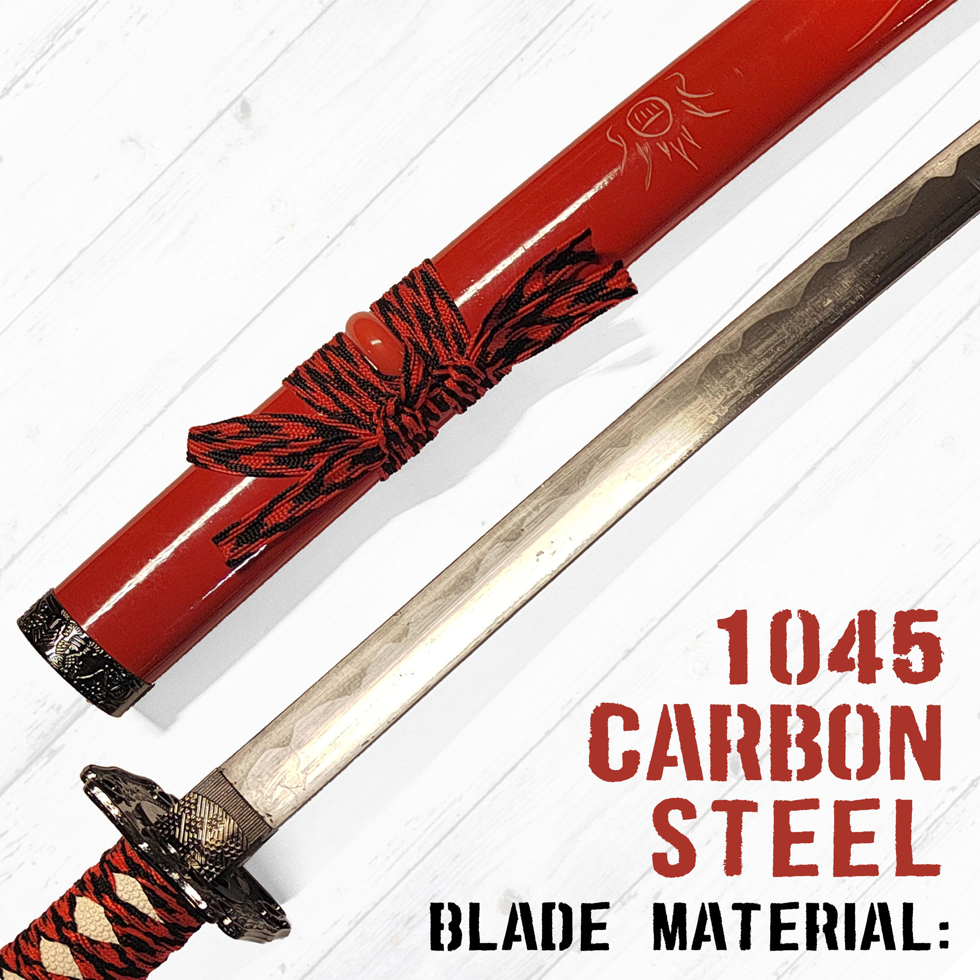 Samurai Schwert 3er Set mit Ständer - Rot (Katana, Wakizashi und Tanto) Samurai Schwert 3er Set mit Ständer - Rot (Katana, Wakizashi und Tanto)