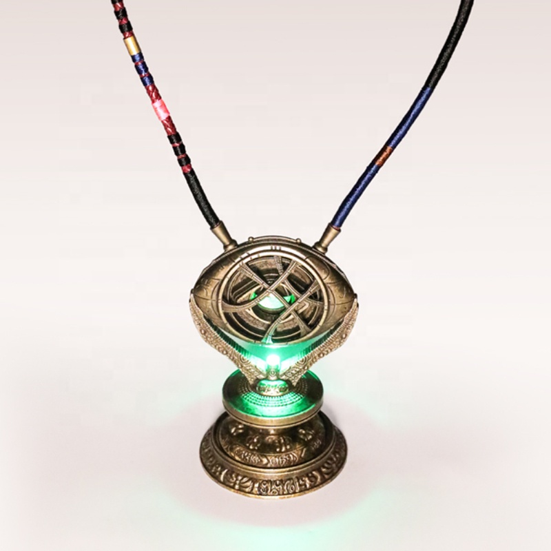 Dr Strange Eye Of Agamotto Necklace Metal LED Light-up