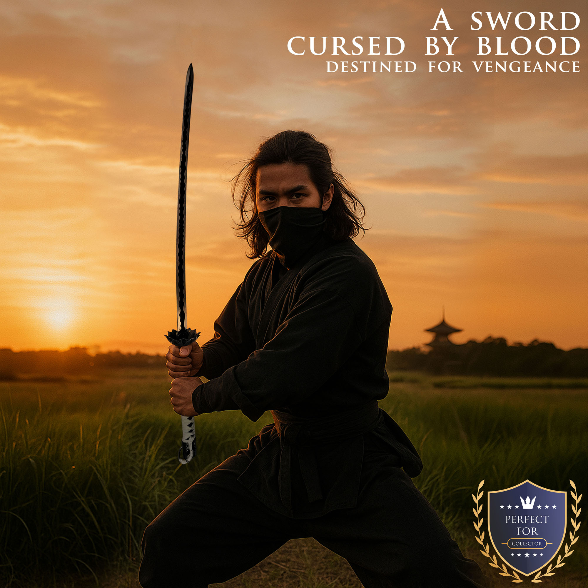 Sekiro: Shadows Die Twice – Black Mortal Blade Sword with Sheath