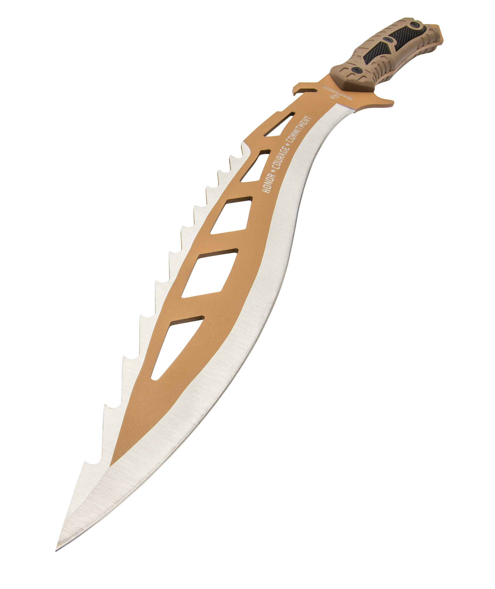 USMC Desert OPS Sawback Machete mit Scheide USMC Desert OPS Sawback Machete mit Scheide