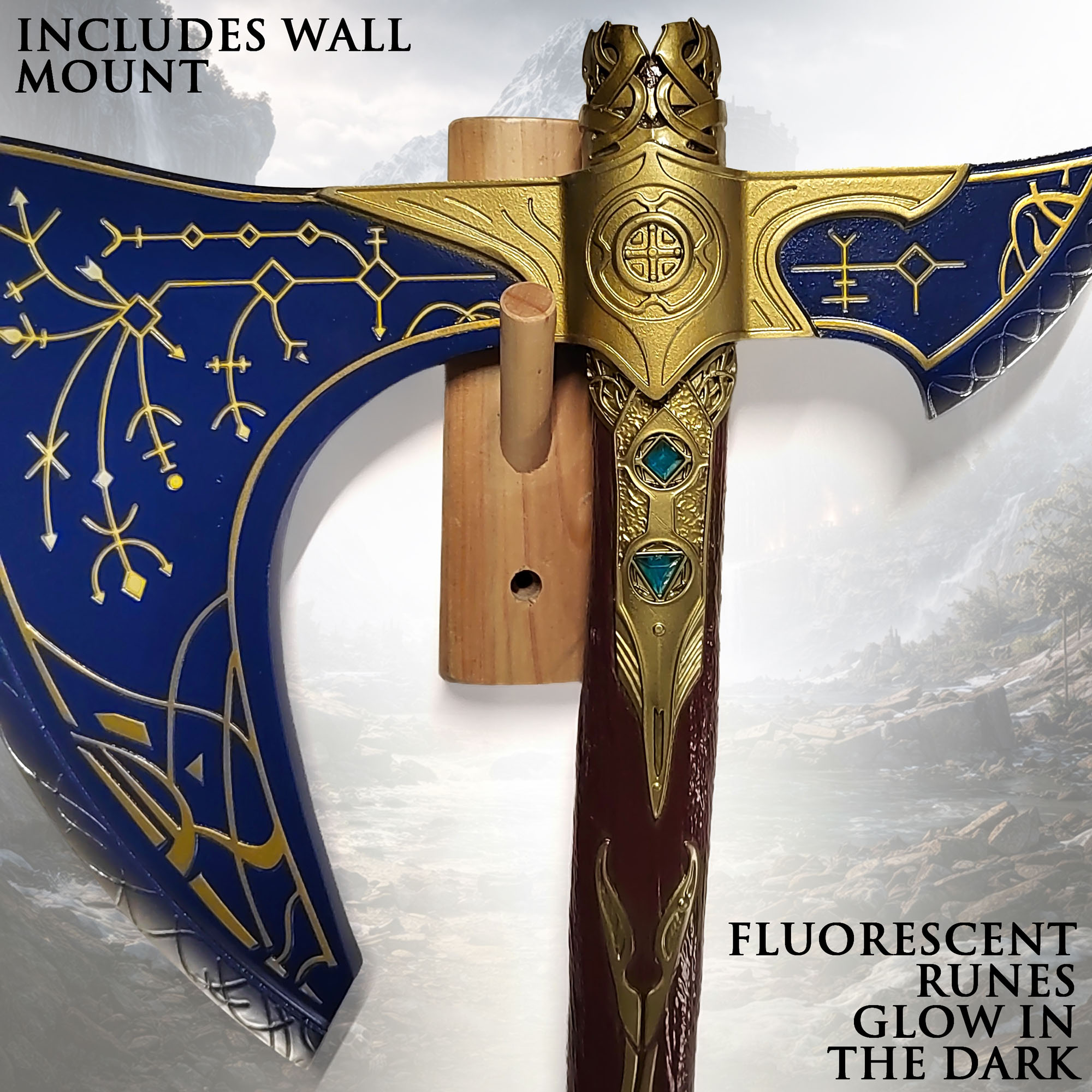 God of War: Kratos' Leviathan Axt – Massive 4kg Edition mit Leuchteffekt & Wandhalter