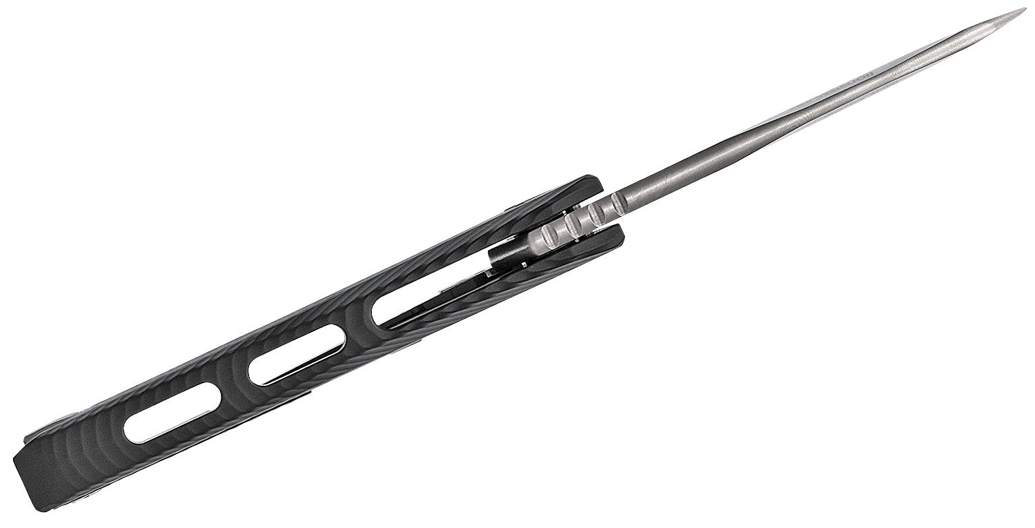 ROK A BS, M390 Satin-Klinge, schwarzer Aluminiumgriff