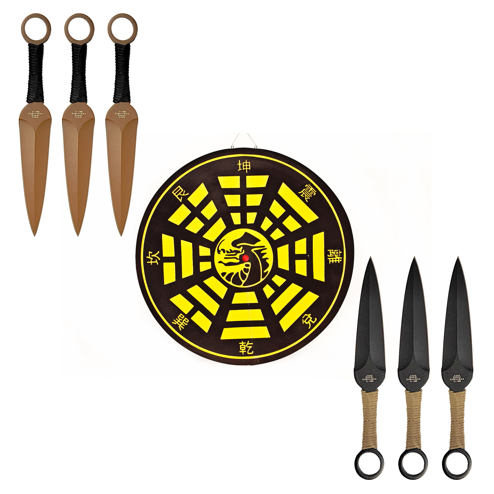 12 Wurfmesser mit Zielscheibe