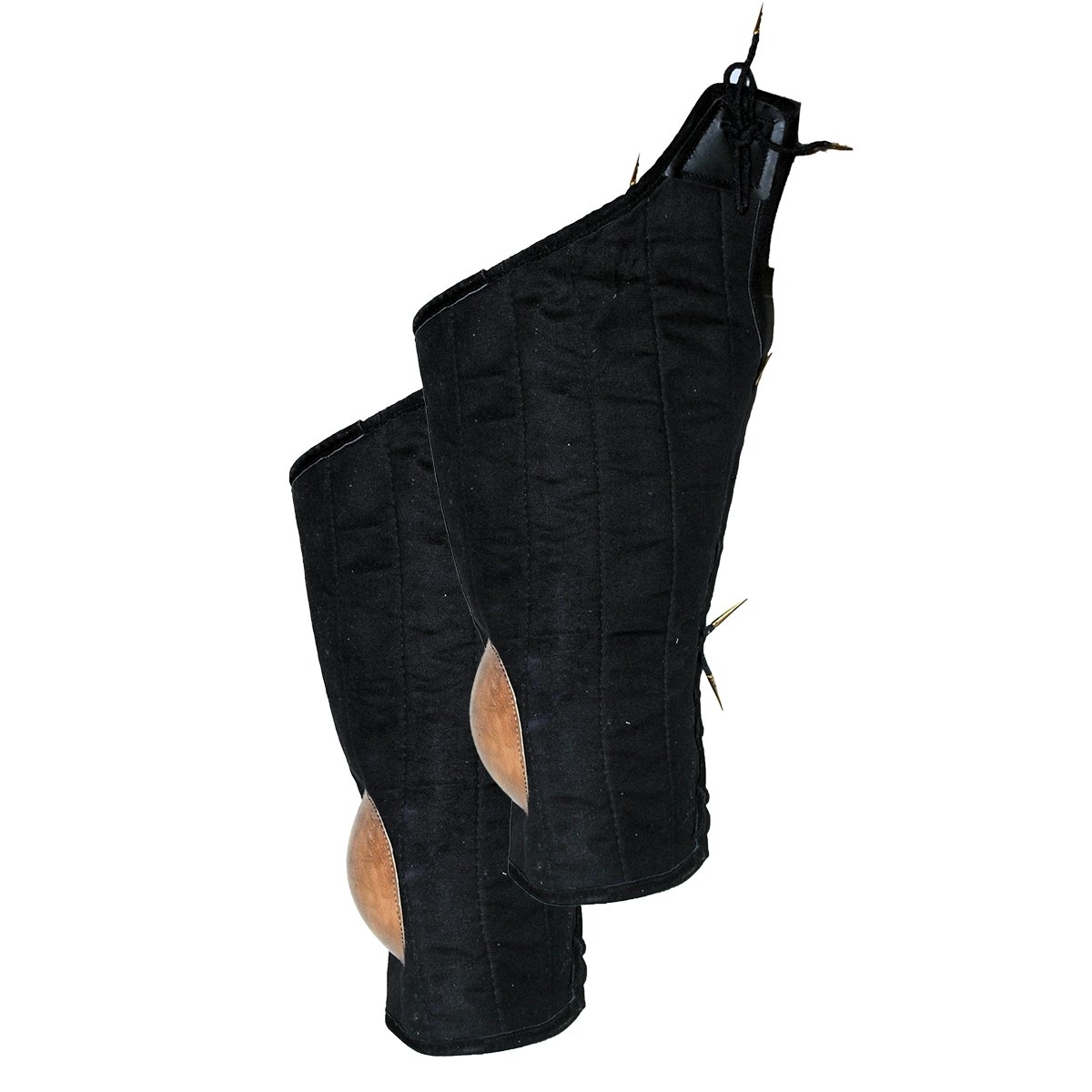 Polsterbeinlinge mit Lederkappe - schwarz, Größe L