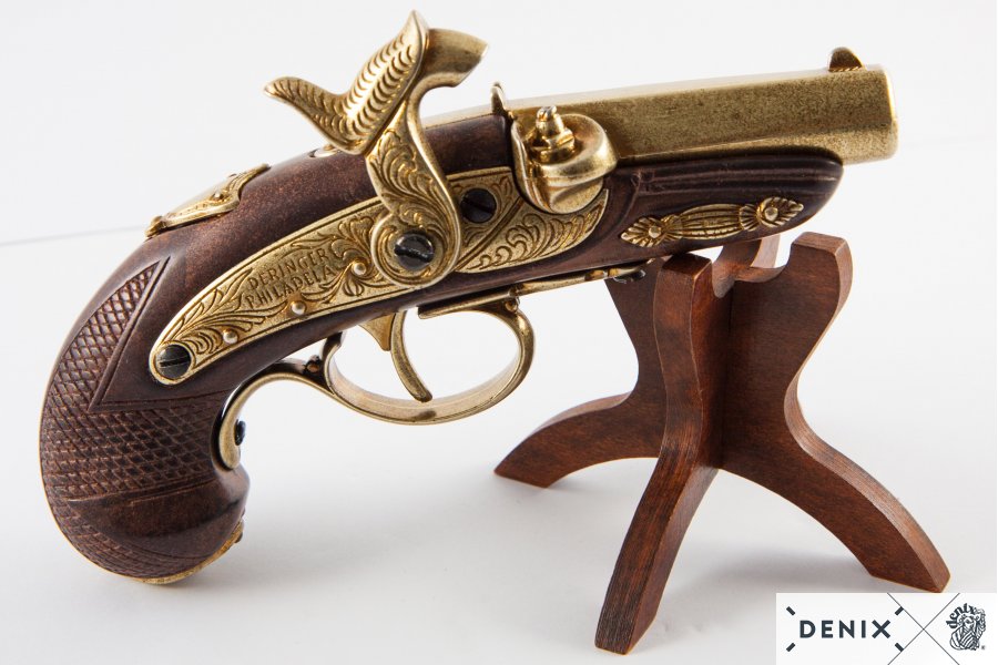 Deringer Pistole, messingfarben, Kunststoff, Philadelphia, USA 1862 
