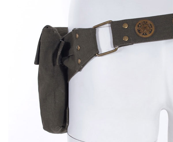 Steampunk Bag with Belt, green