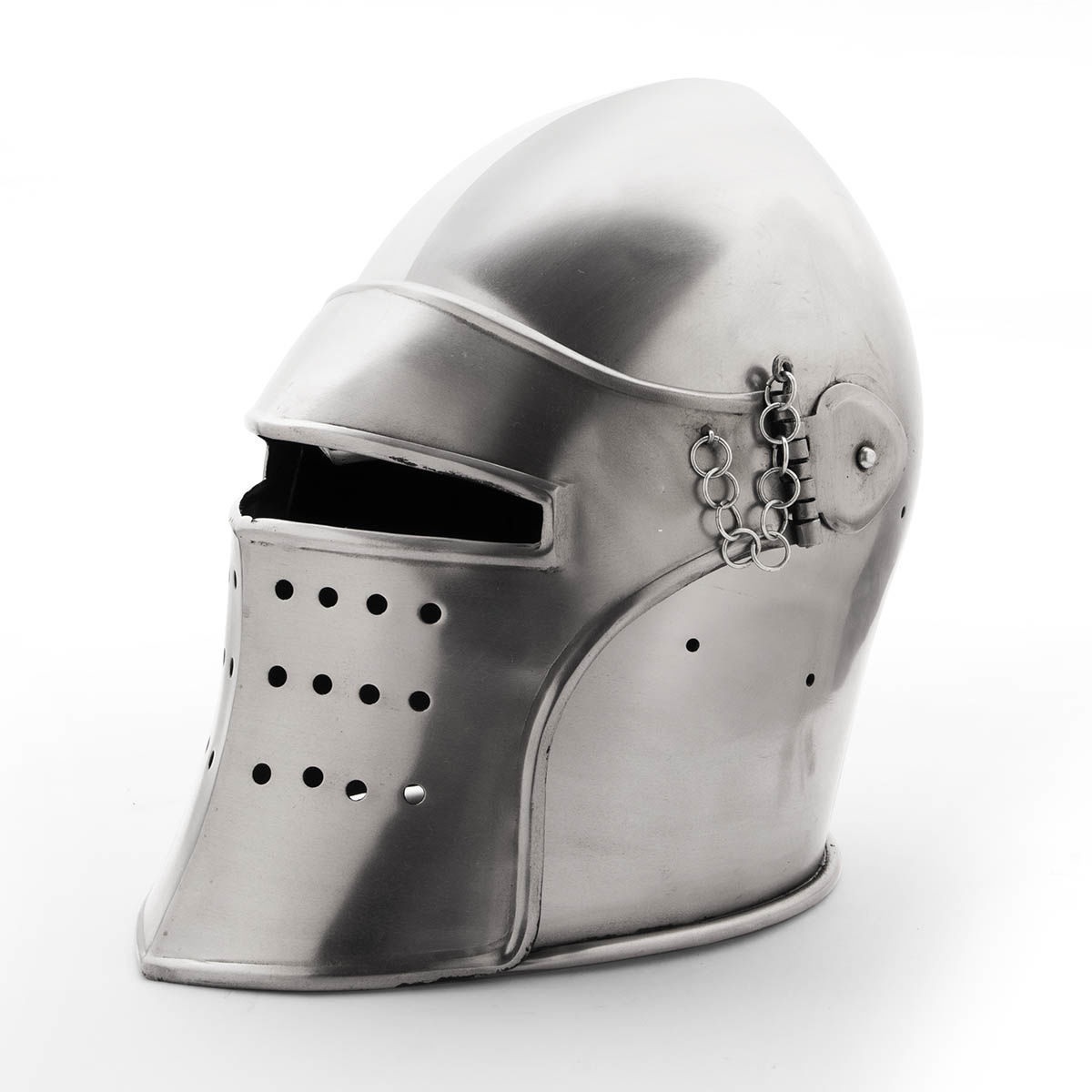 Beckenhaube mit abnehmbarem Visier