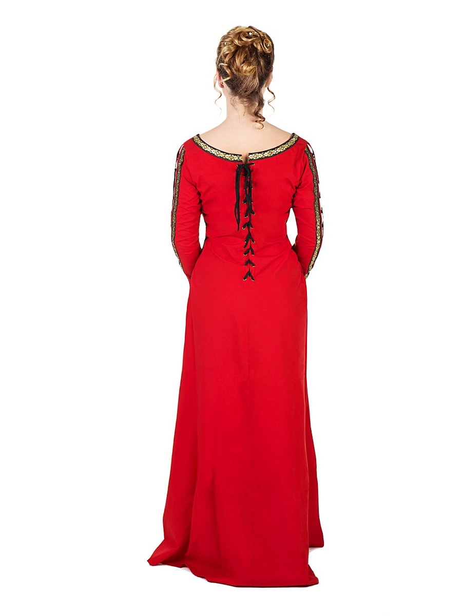 Mittelalterliches Schnürkleid rot, Größe XL