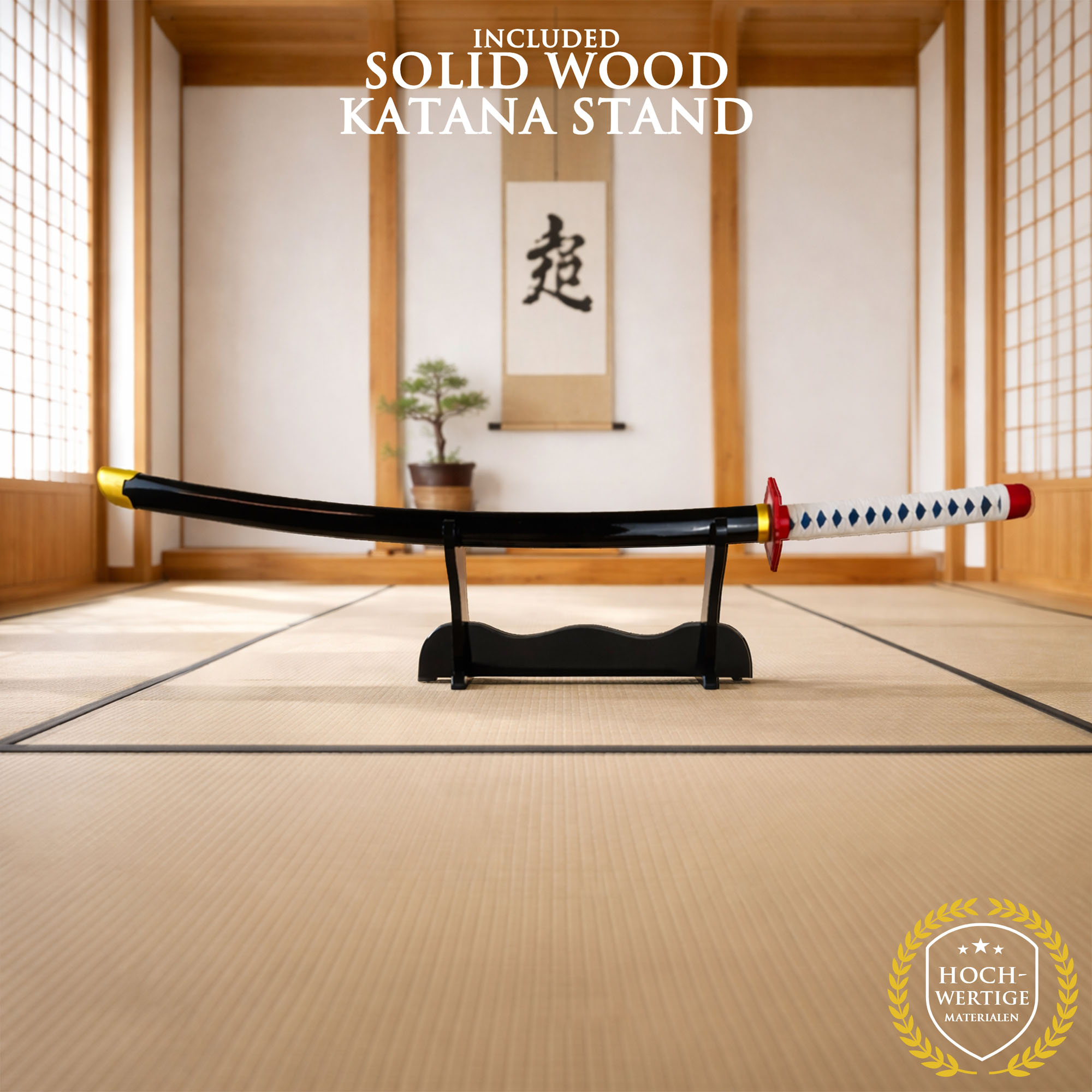 Demon Slayer – Giyuu Tomioka’s Nichirin Katana with Scabbard (Steel Blade with LED-Illuminated Edge)