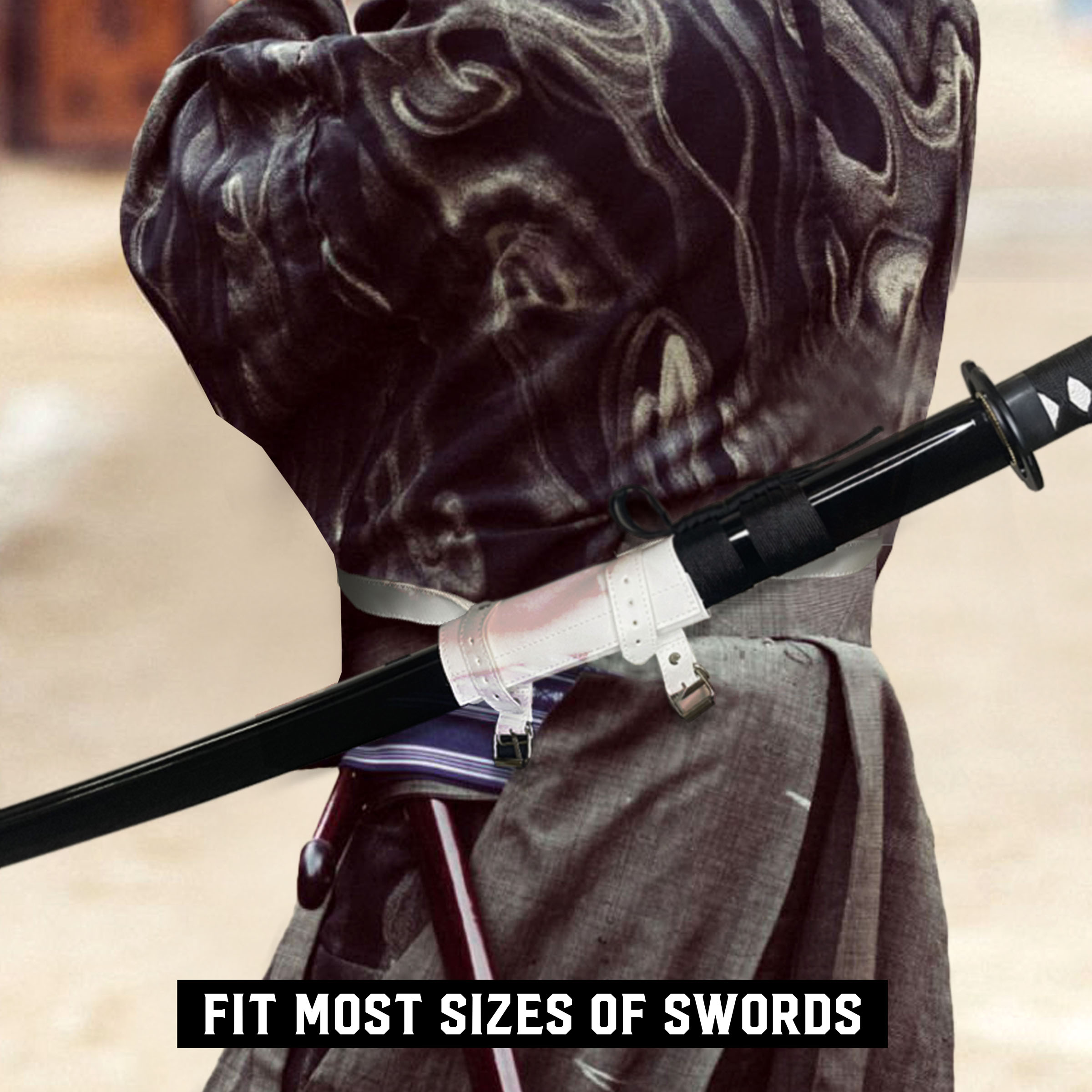 Katana Schwertgürtelhalter, weiß