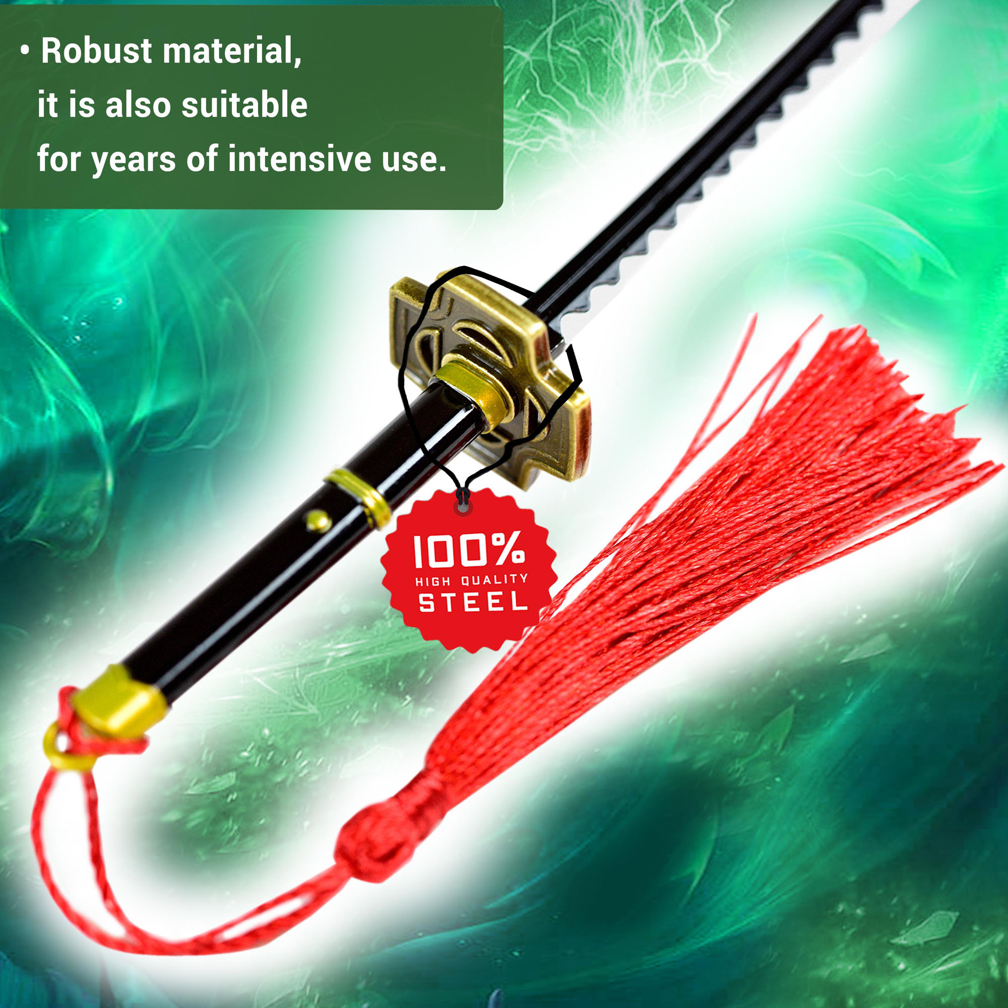 One Piece - Roronoa Zoro Yubashiri Schwert, schwarz - Brieföffnerversion mit Ständer One Piece - Roronoa Zoro Yubashiri Schwert, schwarz - Brieföffnerversion mit Ständer