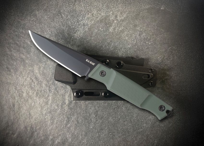 Apex, D2 schwarze Clip-Point-Klinge, grüner GFN-Griff